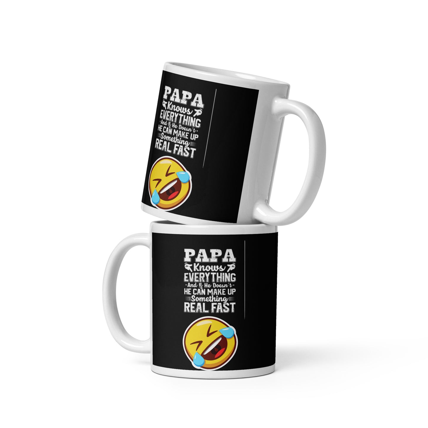 Papa knows everything!! -ceramic coffee mug