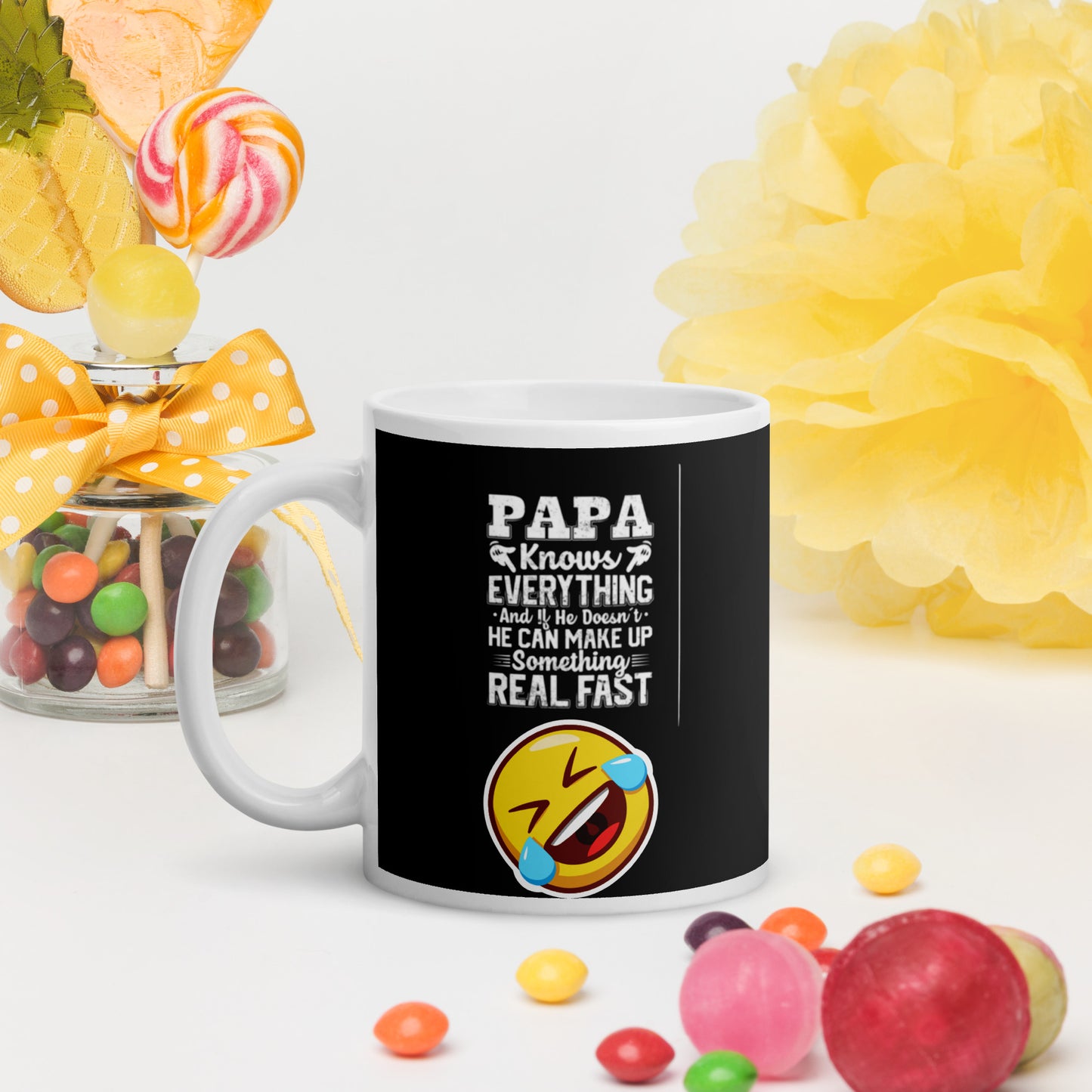Papa knows everything!! -ceramic coffee mug