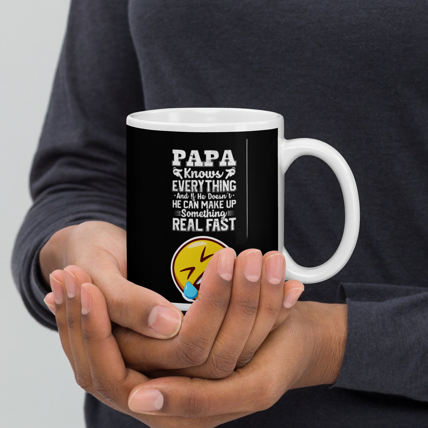 Papa knows everything!! -ceramic coffee mug