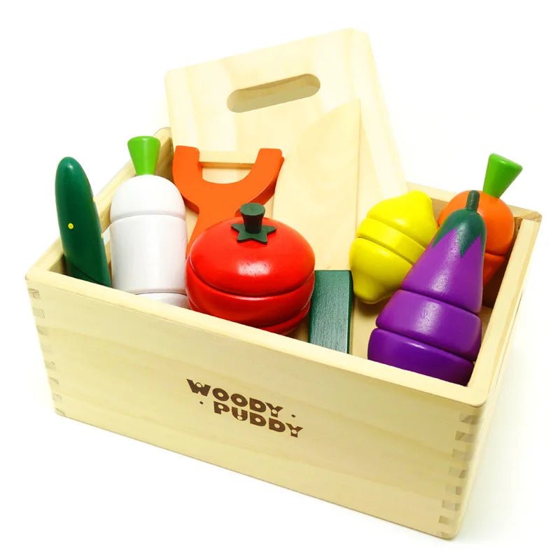 Wooden Fruit and Vegetable Pretend Play Set - The Bargains BasementWooden Fruit and Vegetable Pretend Play Set