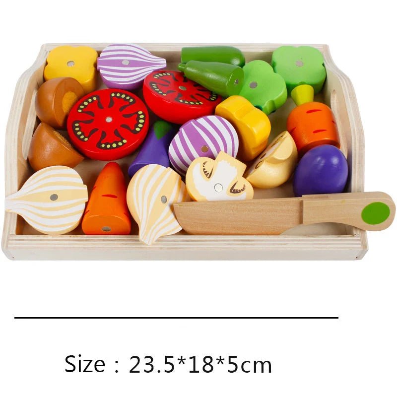 Wooden Fruit and Vegetable Pretend Play Set - The Bargains BasementWooden Fruit and Vegetable Pretend Play Set