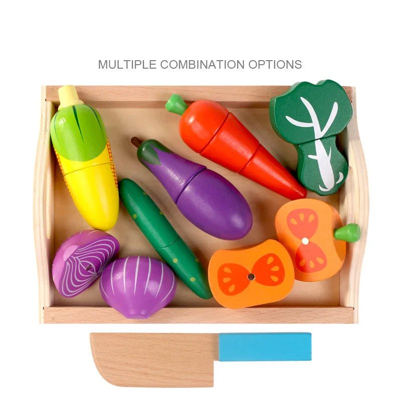 Wooden Fruit and Vegetable Pretend Play Set - The Bargains BasementWooden Fruit and Vegetable Pretend Play Set