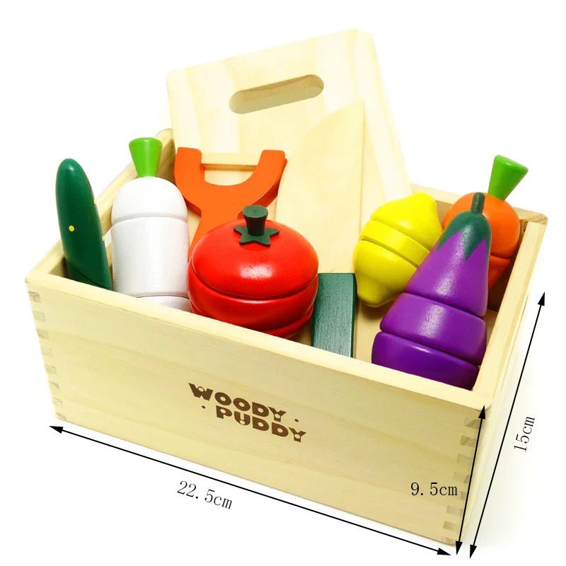 Wooden Fruit and Vegetable Pretend Play Set - The Bargains BasementWooden Fruit and Vegetable Pretend Play Set