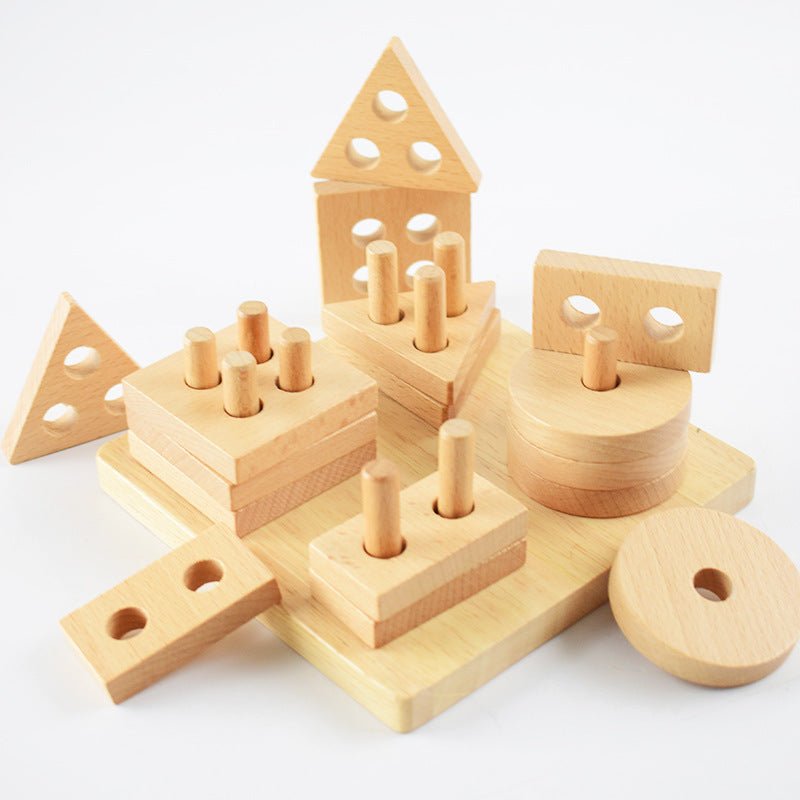 Wooden Geometric Shape Puzzle – Montessori Educational Toy for Kids - The Bargains BasementWooden Geometric Shape Puzzle – Montessori Educational Toy for Kids