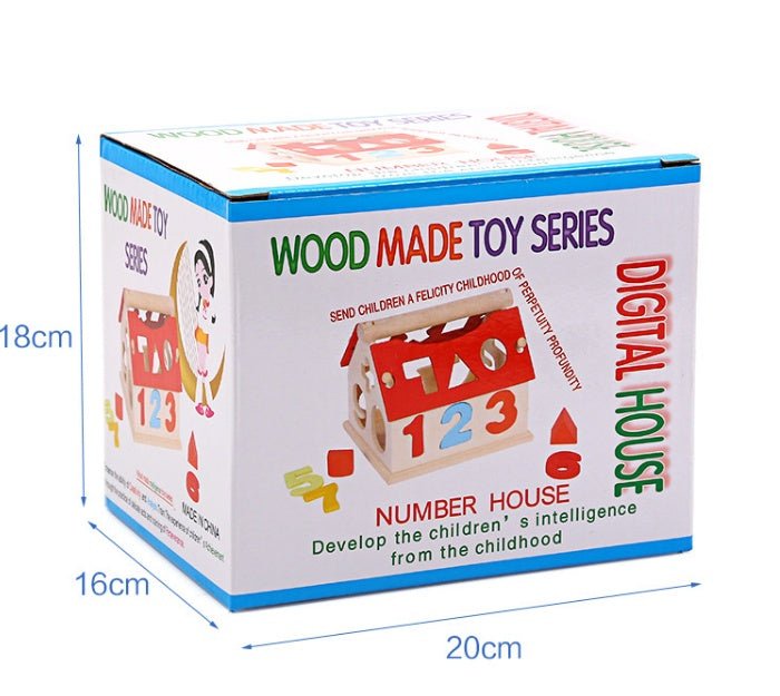 Wooden House – Early Learning Math and Shape Matching Toy - The Bargains BasementWooden House – Early Learning Math and Shape Matching Toy