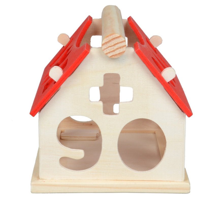 Wooden House – Early Learning Math and Shape Matching Toy - The Bargains BasementWooden House – Early Learning Math and Shape Matching Toy