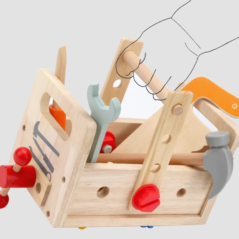 Wooden Toolbox Pretend Play Set for Kids - The Bargains BasementWooden Toolbox Pretend Play Set for Kids