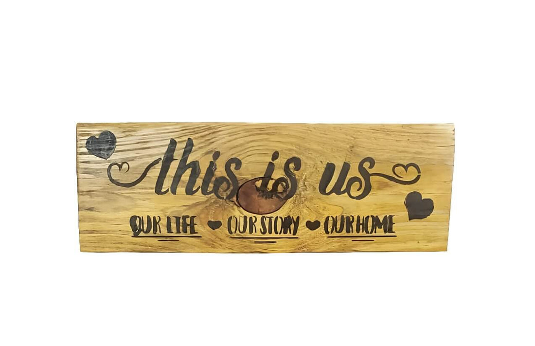 Unique Handcrafted "This is us" Sign - The Bargains Basement