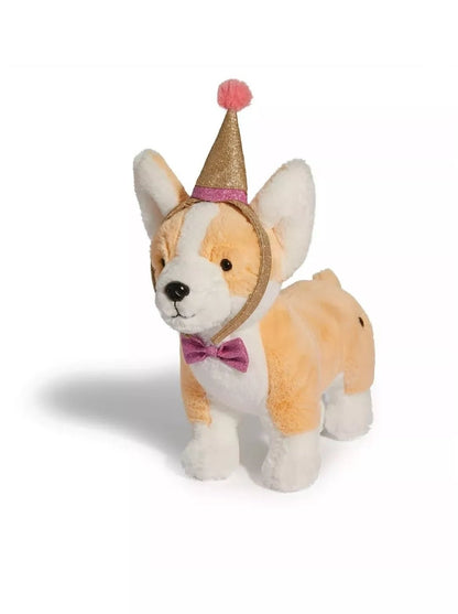 11" Corgi Plush Cuddly Stuffed Animal with Party Hat - The Bargains Basement11" Corgi Plush Cuddly Stuffed Animal with Party Hat