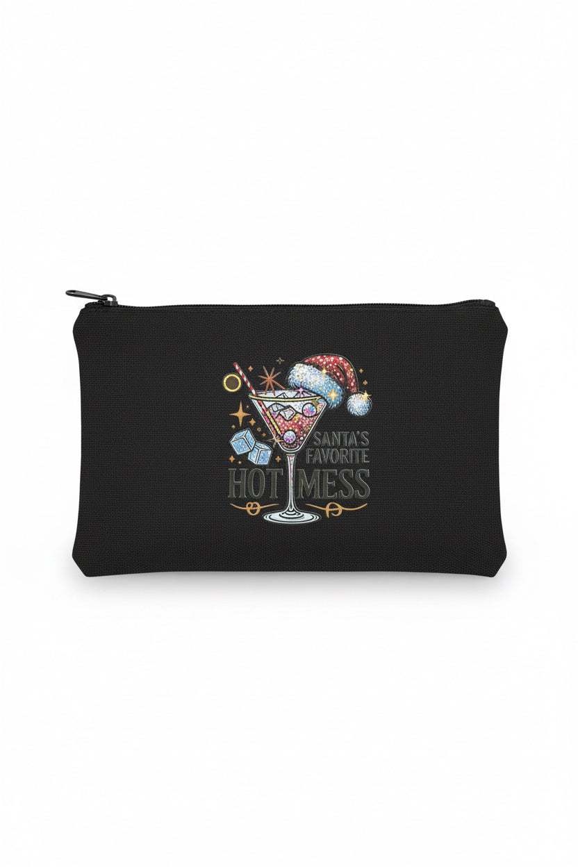 Santa's Favorite Hot Mess Canvas Zipper Pouch The Bargains Basement