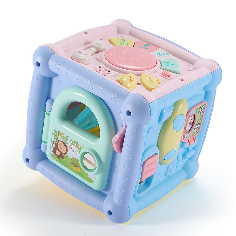 Baby Musical Hand Drum Toy – Activity Cube with Lights, Sounds, and Blocks