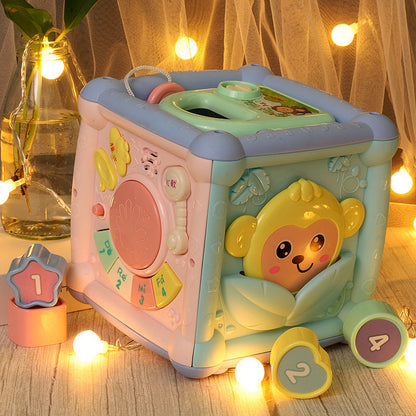 Baby Musical Hand Drum Toy – Activity Cube with Lights, Sounds, and Blocks