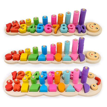 Wooden Logarithmic Board – Early Learning Math and Color Recognition Toy
