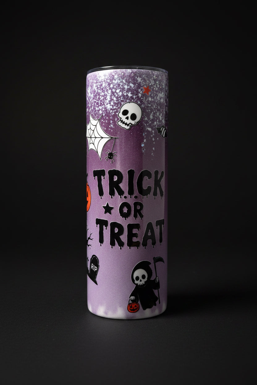 Trick or Treat Halloween Glitter Tumbler – Handmade The Bargains Basement