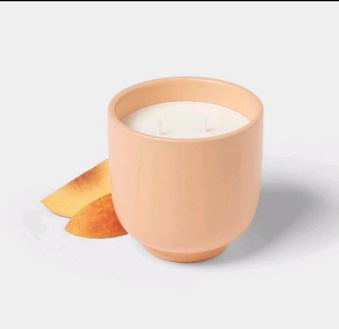 2 - Wick Ceramic Jar Candle Luminous Peach 13.5oz - Room Essentials - The Bargains Basement2 - Wick Ceramic Jar Candle Luminous Peach 13.5oz - Room Essentials
