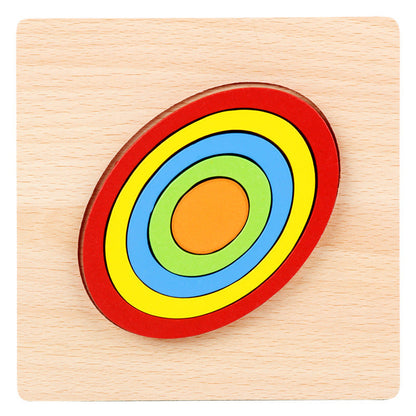Wooden Geometric Shape Puzzle – Educational Cognitive Toy for Kids