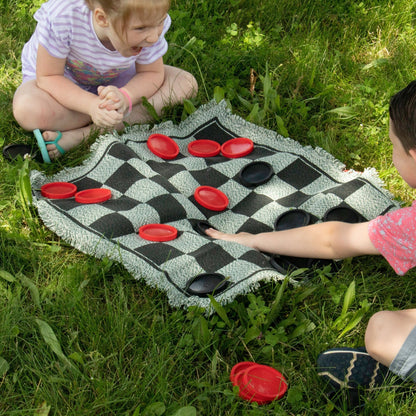 3 - in - 1 Giant Checkers Rug - The Bargains Basement3 - in - 1 Giant Checkers Rug