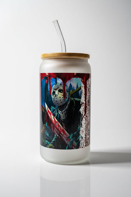 Horror Movie Villains Frosted Glass Can Tumbler | Halloween Drinkware The Bargains Basement