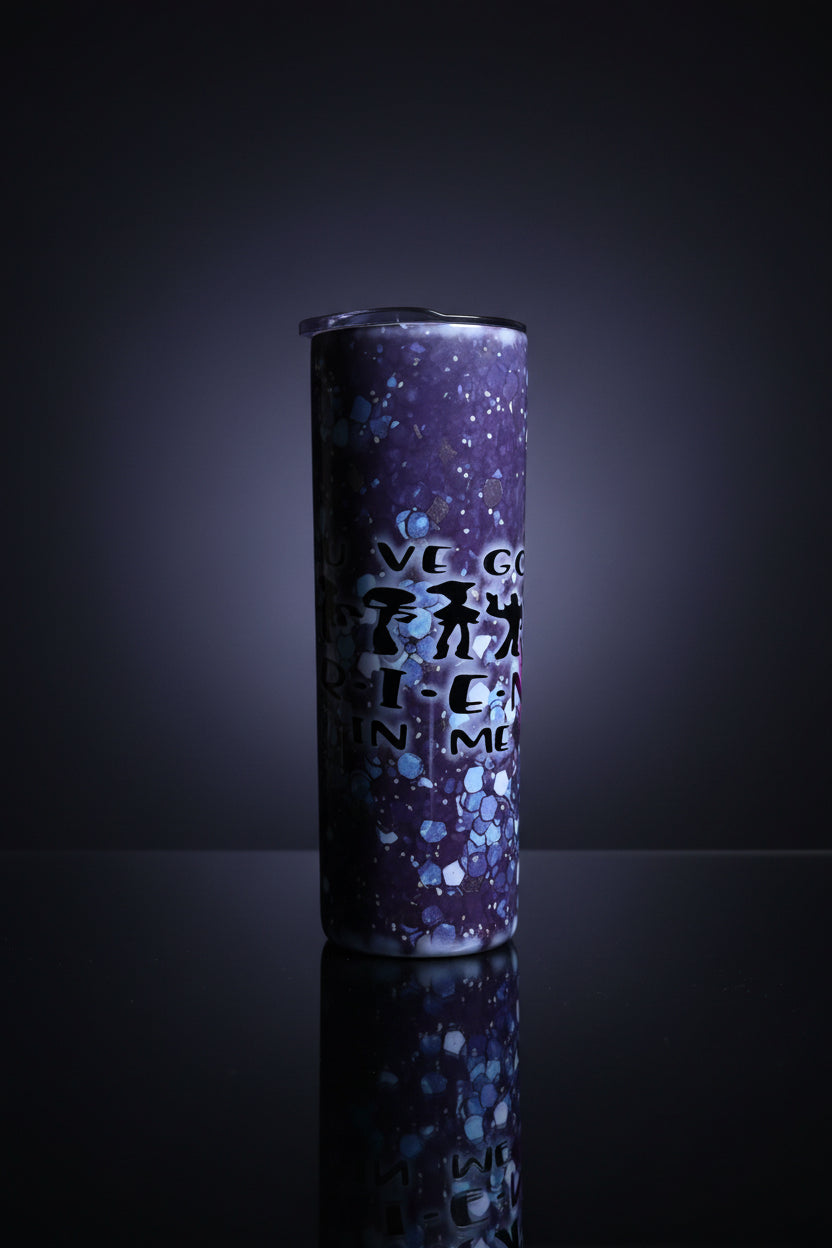 20oz Purple Glitter Tumbler – Handmade "You've Got a Friend in Me" with Stainless Straw The Bargains Basement