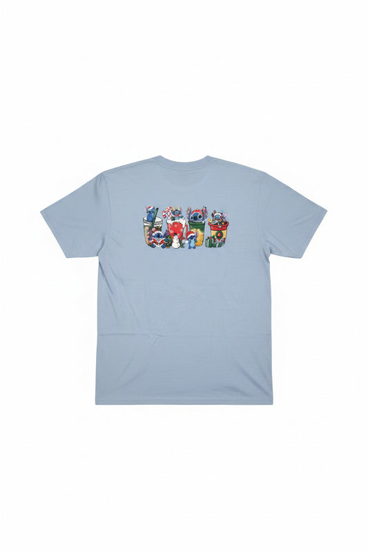 Christmas Stitch Holiday Cups Graphic T-Shirt | Handmade Holiday Tee The Bargains Basement