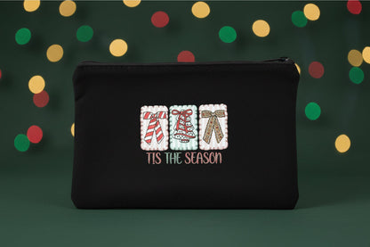 Tis the Season Christmas Gift Boxes Canvas Zipper Pouch The Bargains Basement