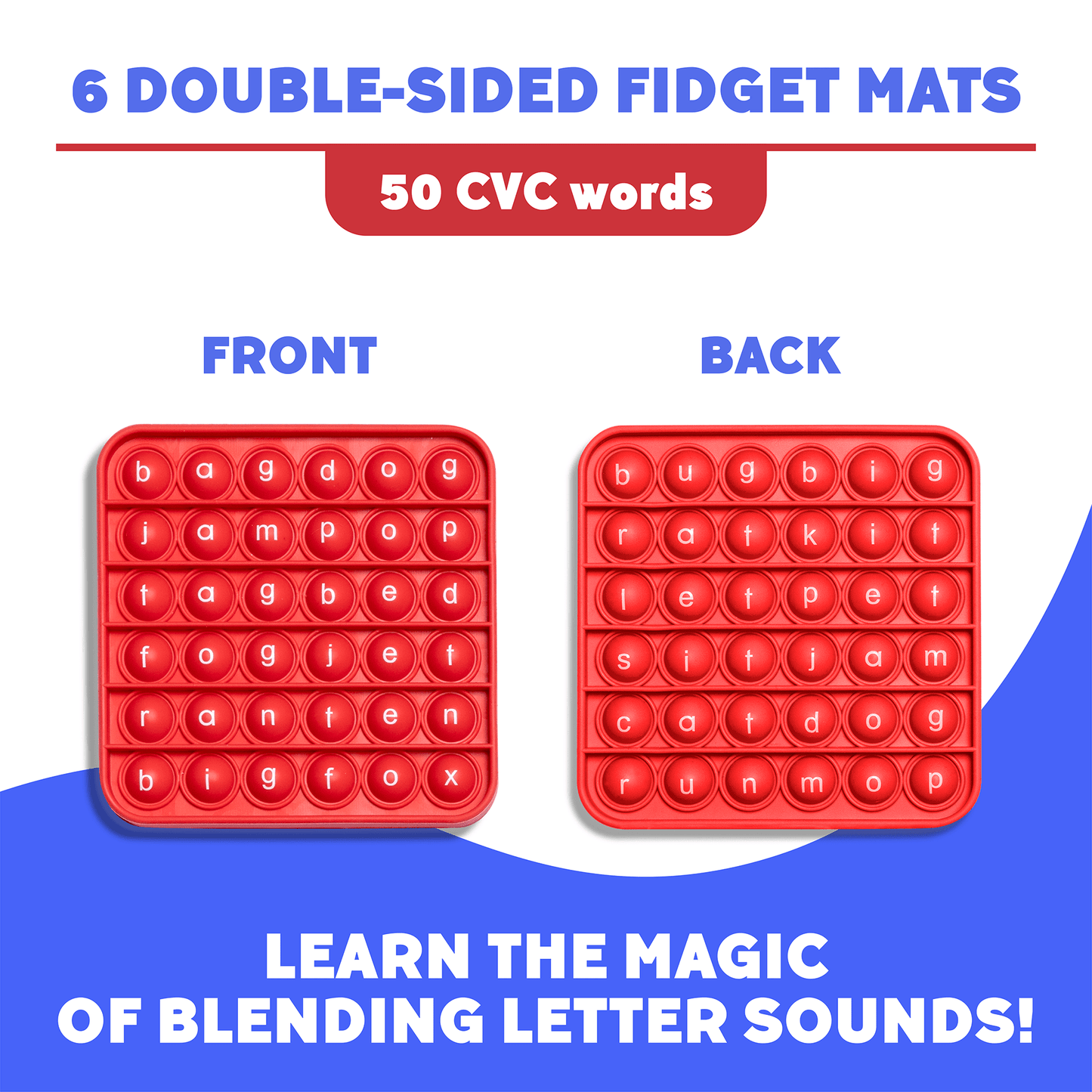 6 Extra CVC Fidget Mats (Word Pop) - The Bargains Basement6 Extra CVC Fidget Mats (Word Pop)