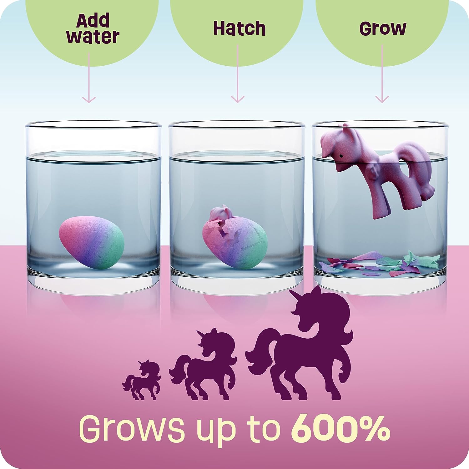 Dan&Darci Unicorn Hatching Surprise Eggs for Kids - 6 Pack - Grows 600% - Unicorn Toys for Girls & Boys by Surreal Brands The Shop Everything Store