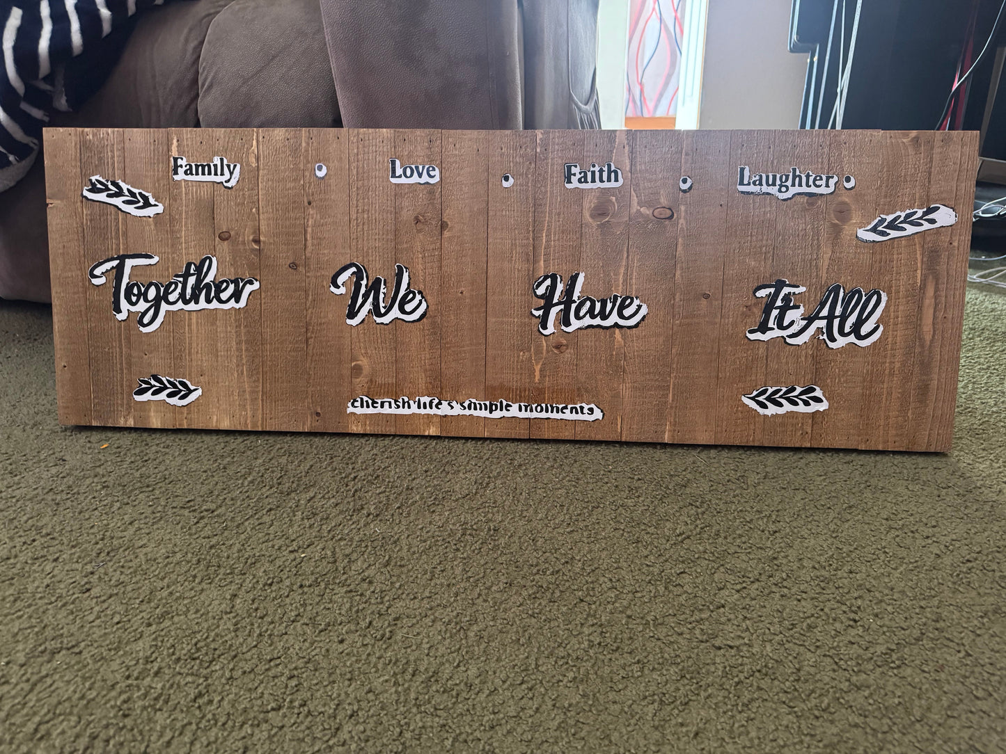 Together We Have It All – Rustic Wood Wall Sign The Bargains Basement
