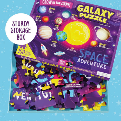 Glow in The Dark 100 Piece Galaxy Puzzle for Kids by Surreal Brands The Shop Everything Store