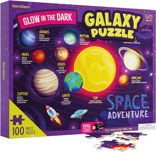Glow in The Dark 100 Piece Galaxy Puzzle for Kids by Surreal Brands The Shop Everything Store
