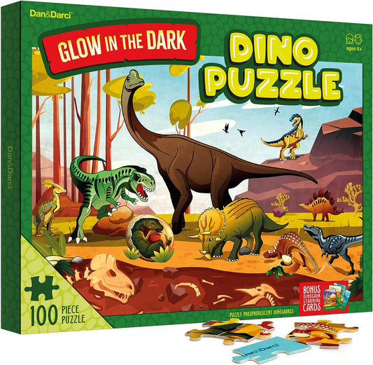 Glow in The Dark 100 Piece Dinosaur Puzzle for Kids by Surreal Brands The Shop Everything Store