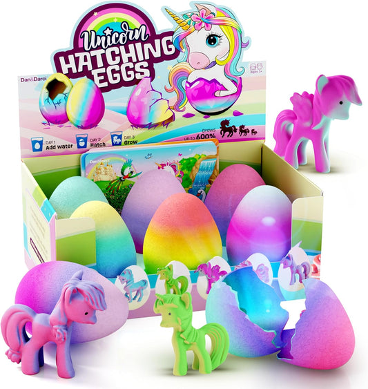 Dan&Darci Unicorn Hatching Surprise Eggs for Kids - 6 Pack - Grows 600% - Unicorn Toys for Girls & Boys by Surreal Brands The Shop Everything Store