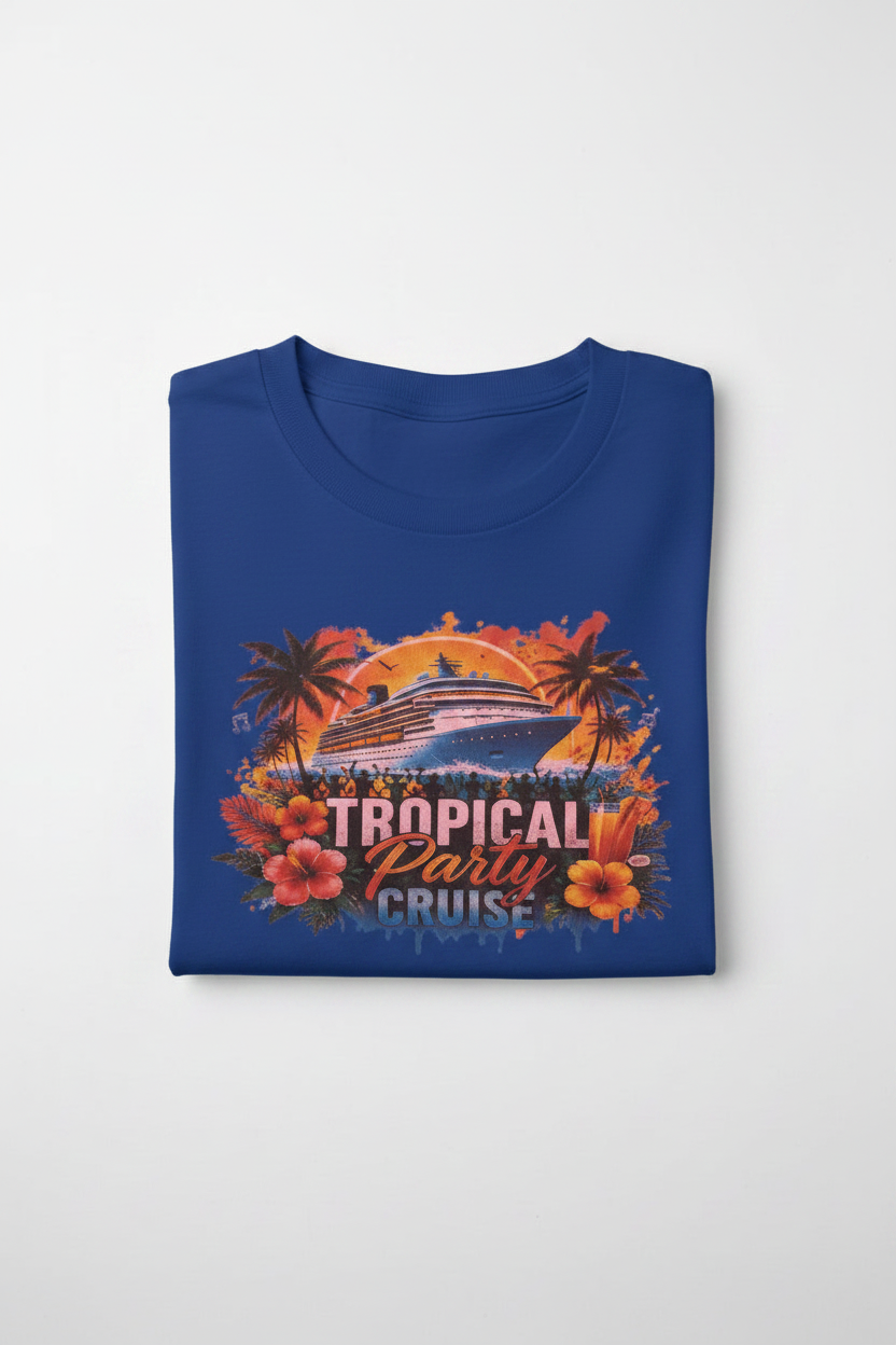 Tropical Party Cruise Neon Pink Women's T-Shirt The Bargains Basement