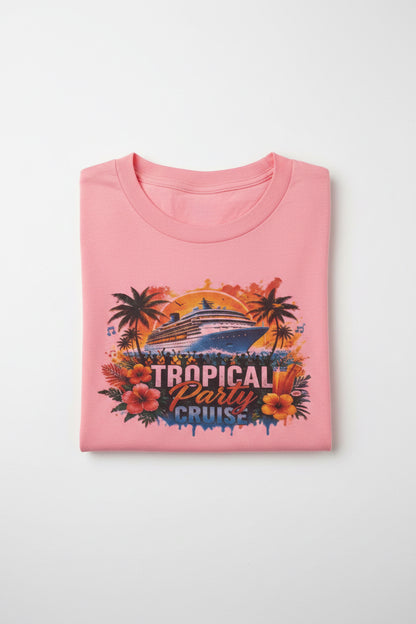 Tropical Party Cruise Neon Pink Women's T-Shirt The Bargains Basement