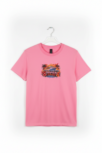 Tropical Party Cruise Neon Pink Women's T-Shirt The Bargains Basement