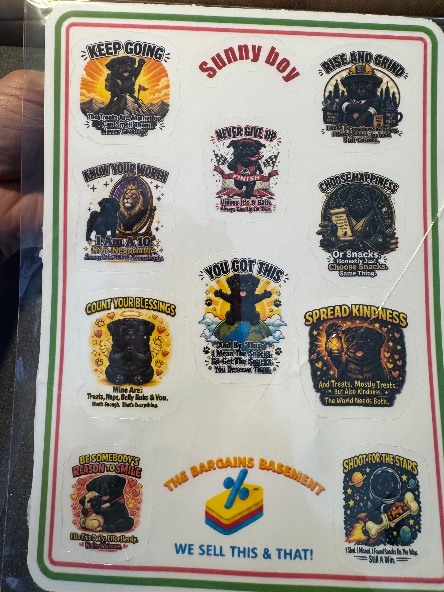 Sunny Boy Vinyl Sticker Sheet The Bargains Basement