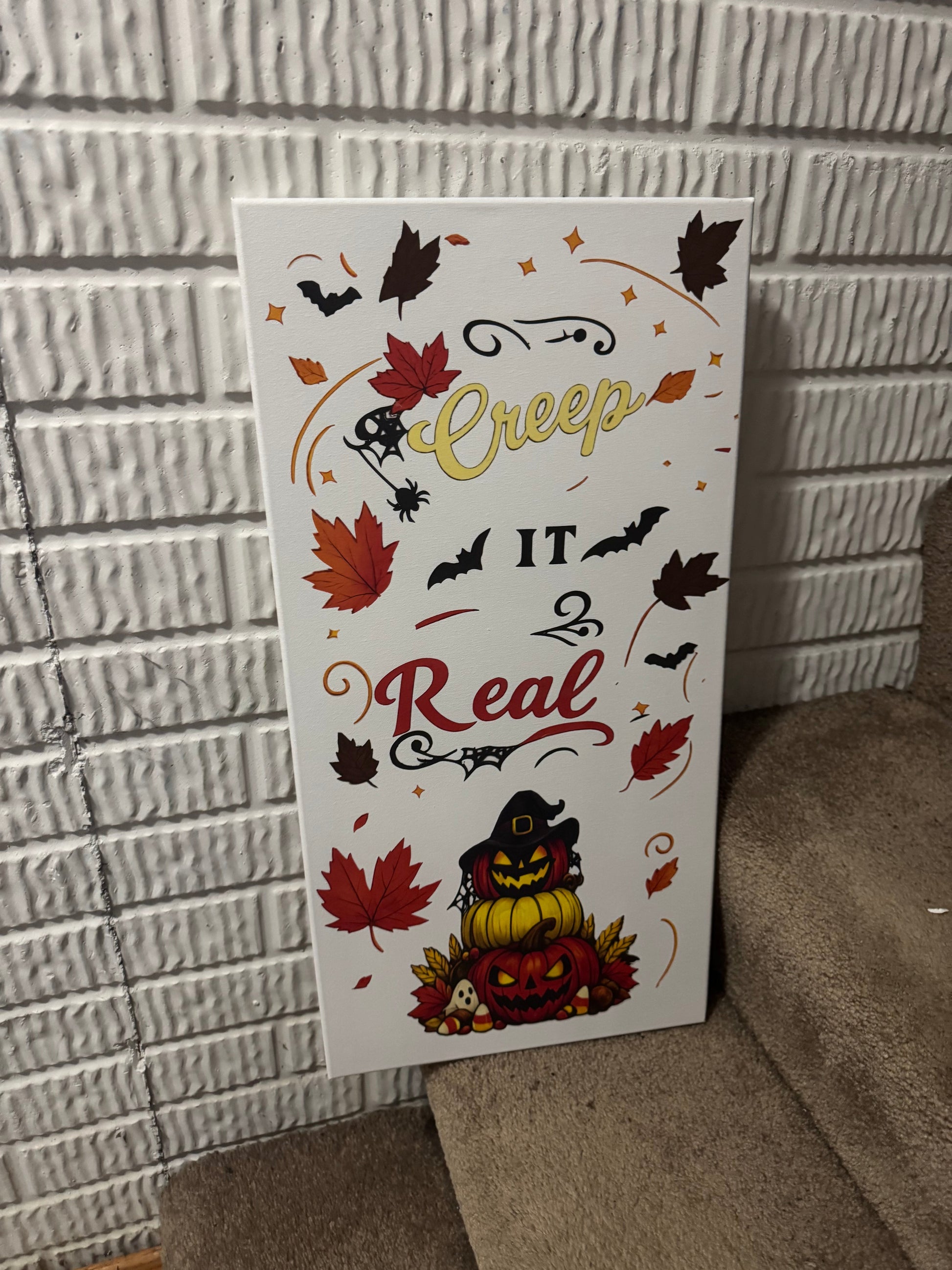Creep It Real Halloween Canvas Sign – 12x24 The Bargains Basement