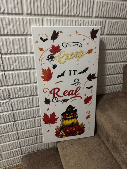 Creep It Real Halloween Canvas Sign – 12x24 The Bargains Basement