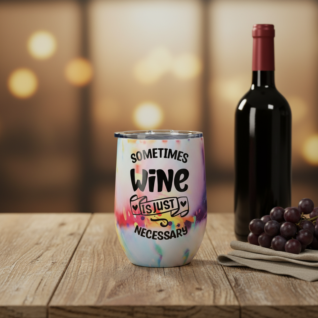 Sometimes Wine Is Just Necessary — Handmade 12 oz Tumbler The Bargains Basement