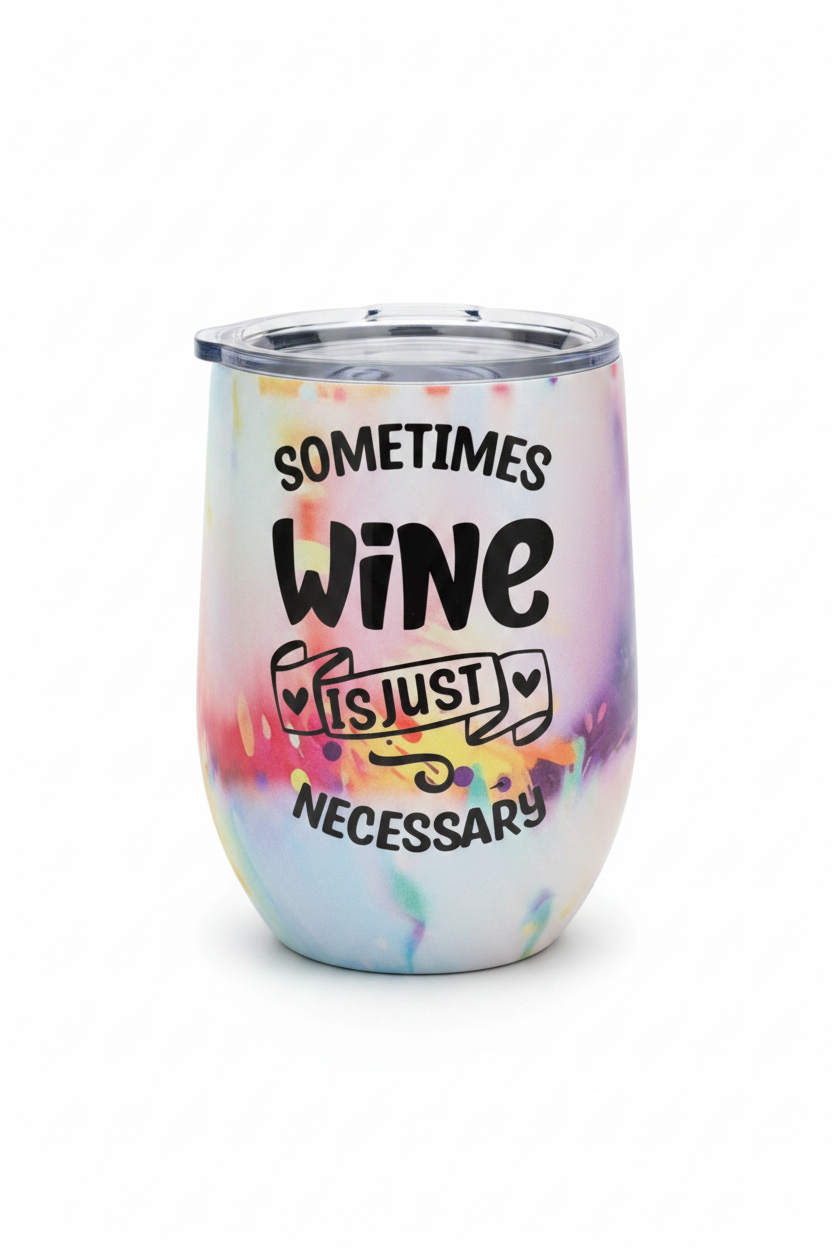 Sometimes Wine Is Just Necessary — Handmade 12 oz Tumbler The Bargains Basement