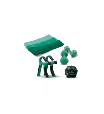 Lomi Fitness Upper Body Workout Kit 8-Piece Home Fitness Set, Emerald