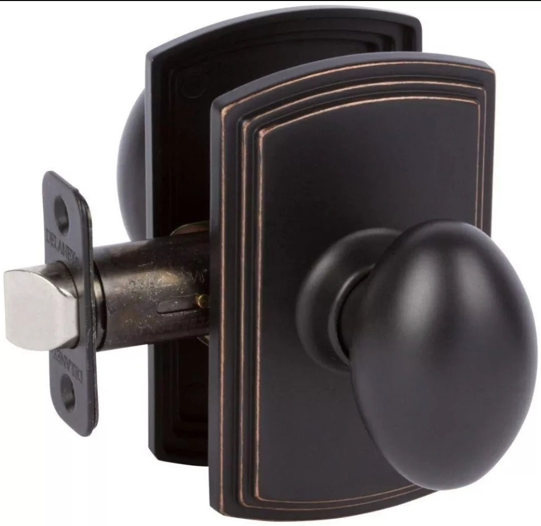 Italian Collection Canova Edged Bronze Hall/Closet Door Knob