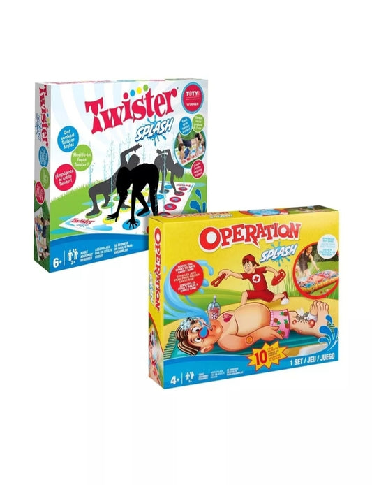 NEW! Hasbro Twister Splash & Operation Splash Water Pool Games Family Bundle NWT