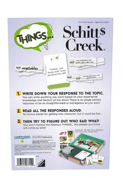 Schitt’s Creek PlayMonster THINGS Exclusive Edition Board Game NEW SEALED - The Bargains Basement