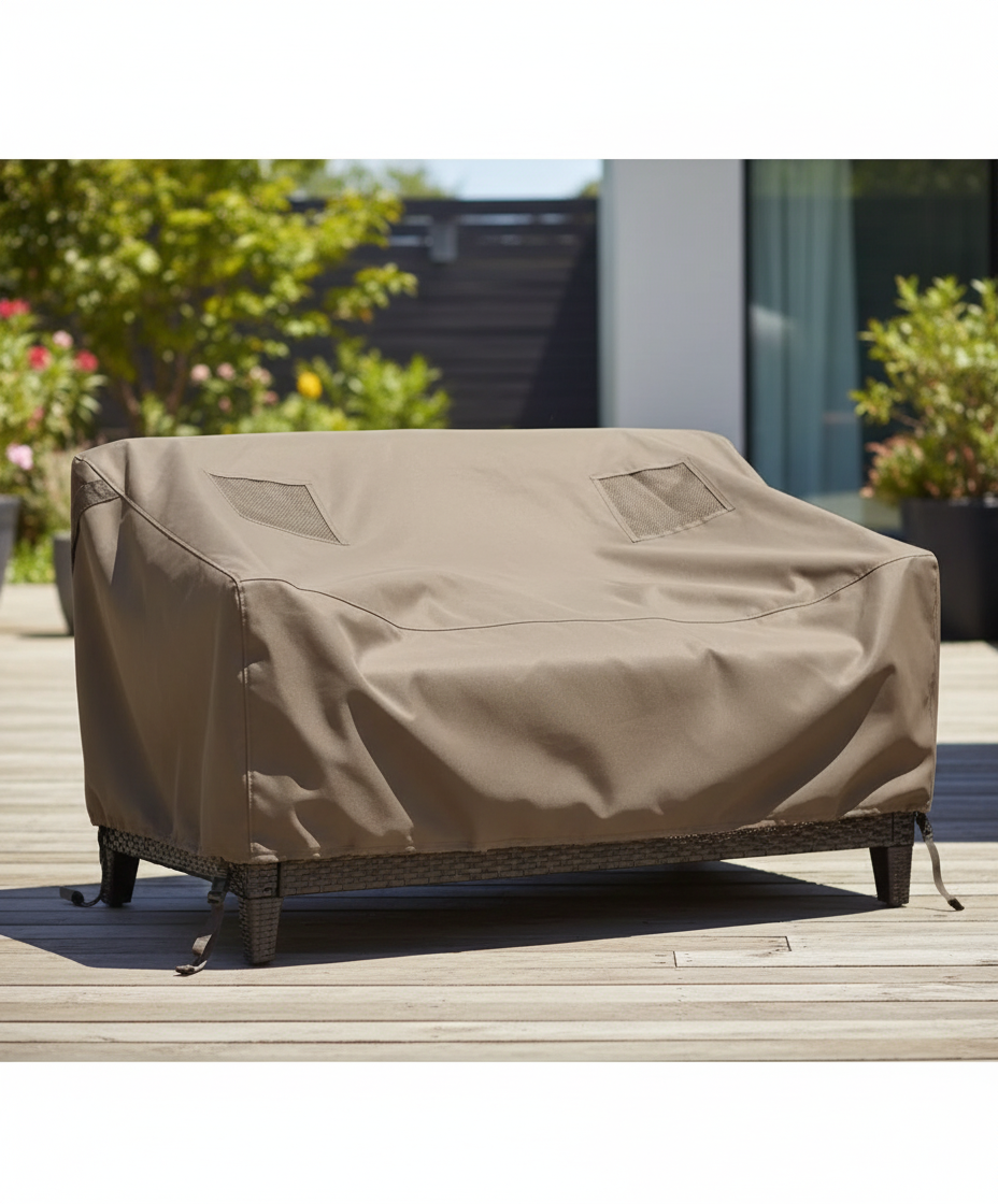 Brown Threshold Loveseat Cover For Outdoor Furniture Or Appliances Heavy Duty The Bargains Basement