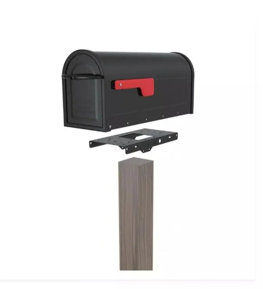 Architectural Mailboxes 4 in. x 4 in. Post Adapter in Black 3 Mailbox Mounting