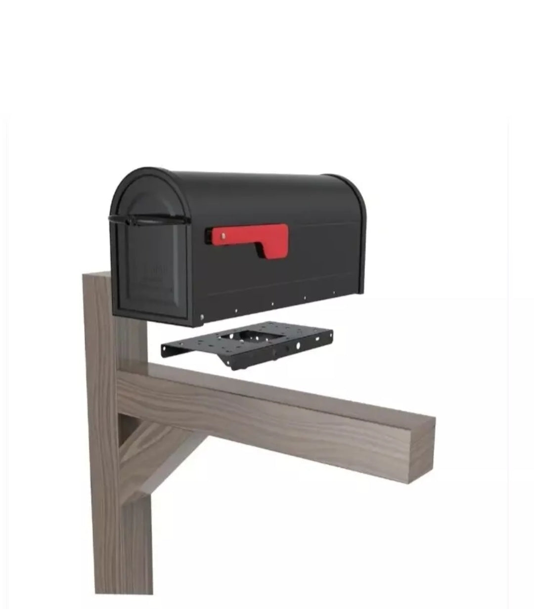 Architectural Mailboxes 4 in. x 4 in. Post Adapter in Black 3 Mailbox Mounting