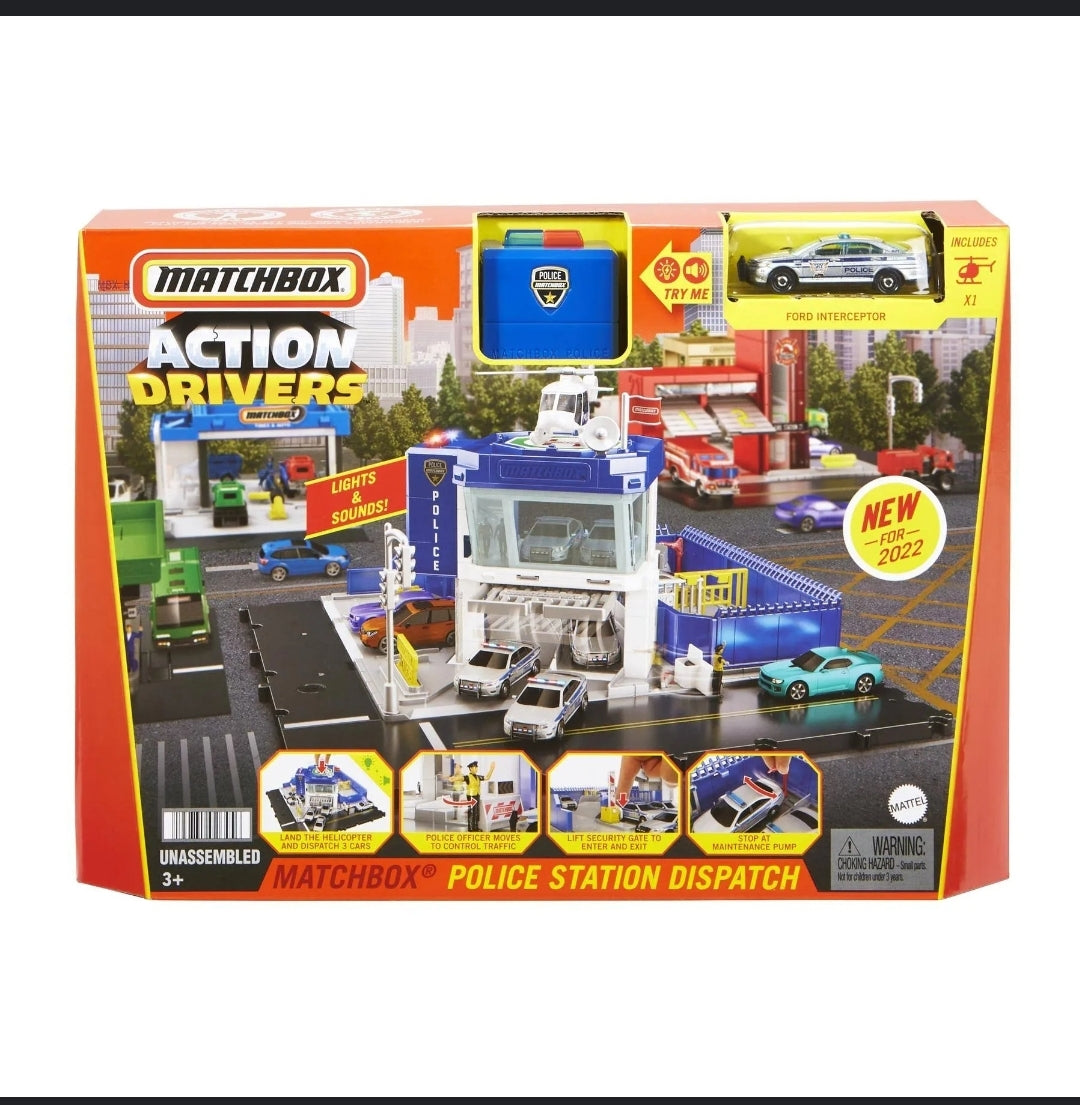 Matchbox Action Drivers Police Station Dispatch Playset