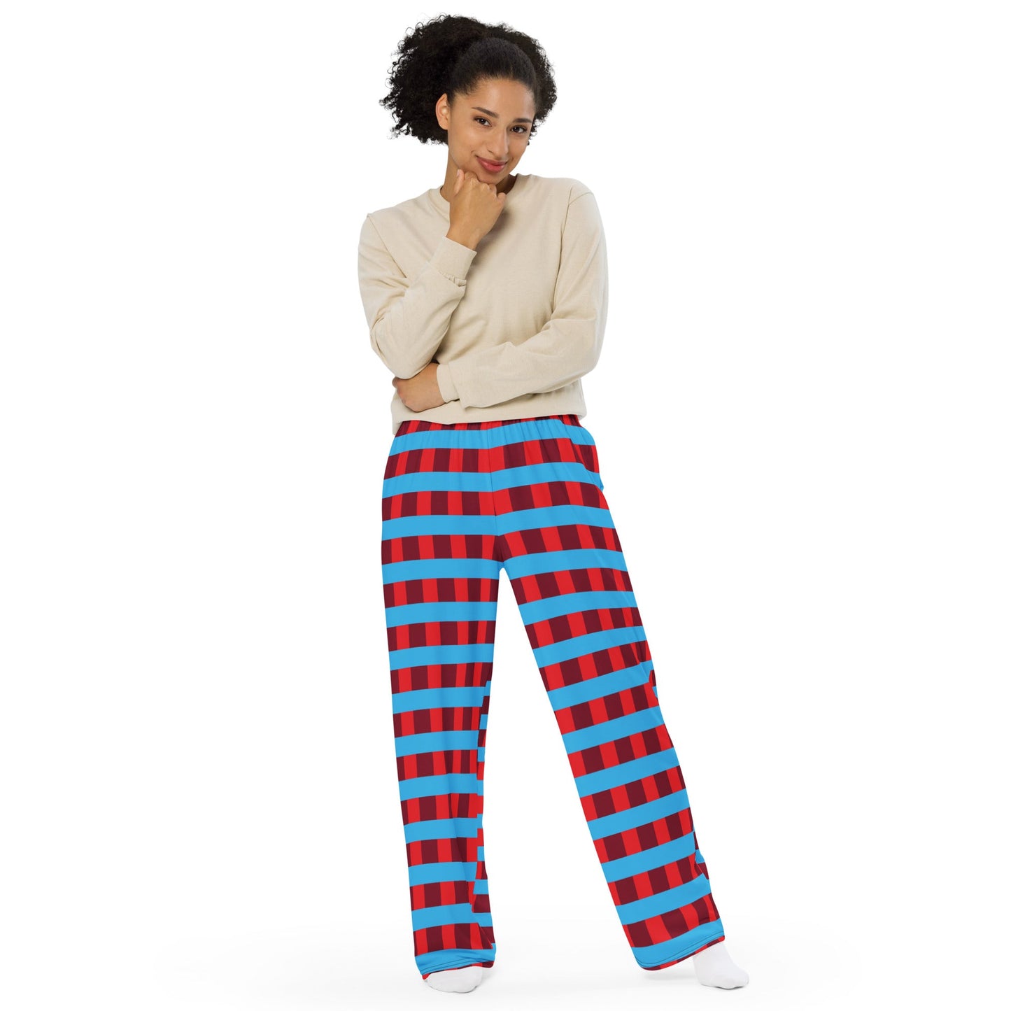 All - over print unisex wide - leg pants - The Bargains BasementAll - over print unisex wide - leg pants