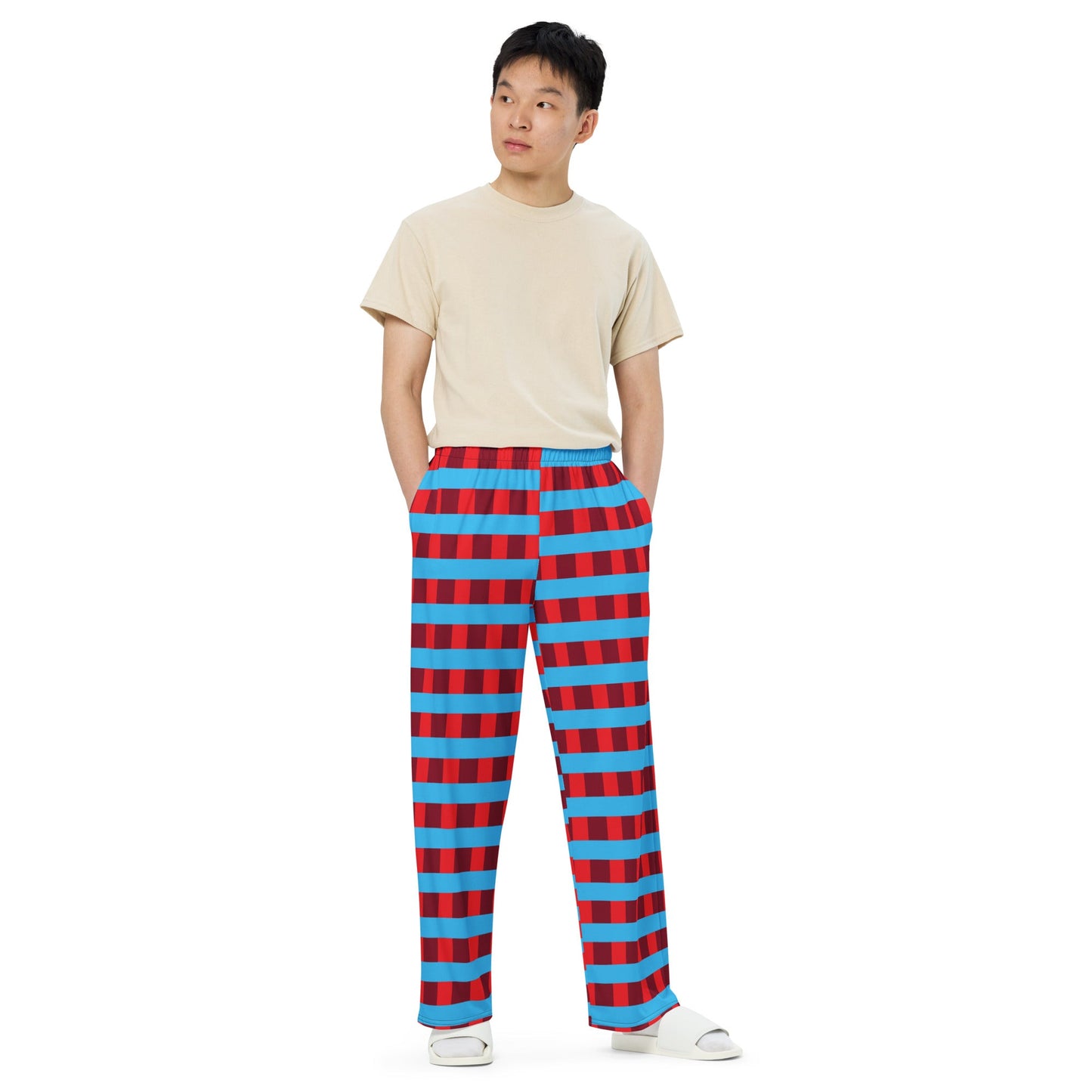 All - over print unisex wide - leg pants - The Bargains BasementAll - over print unisex wide - leg pants